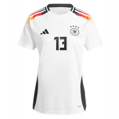 Fotbalové Dres Německo Thomas Muller #13 Dámské Domácí ME 2024 Krátký Rukáv Fotbalové Dres Německo Thomas Muller #13 Dámské Domácí ME 2024 Krátký Rukáv